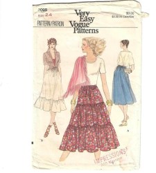 7095 EZ VOGUE LONGER DRAWSTRING SKIRT RUFFLE OR NOT PATTERN 25" or 26.5'' WAIST choice